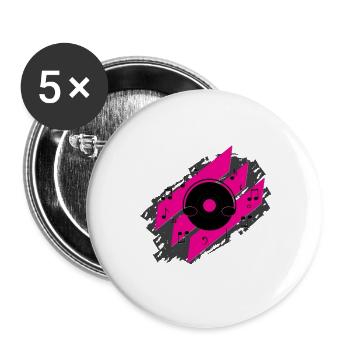 Musik Music Musiker Musikschule Musicer DJ - Buttons groß 56 mm (5er Pack) - Weiß - Vorne