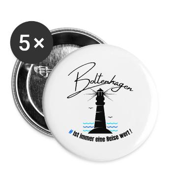 Boltenhagen ist immer eine Reise wert - Buttons groß 56 mm (5er Pack) - Weiß - Vorne