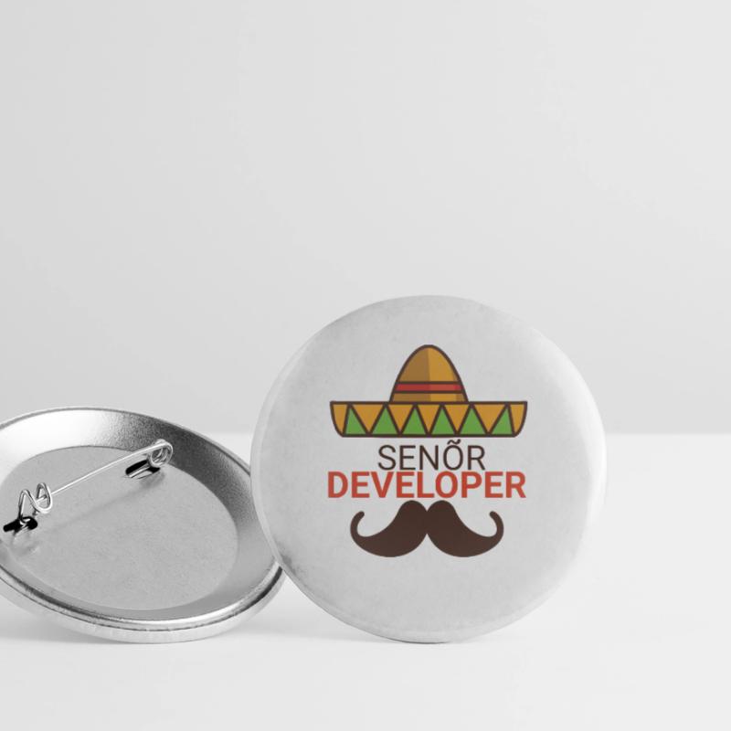 "Senor Developer, Senior Developer" | Programmer Buttons large 2.2''/56 mm (5-pack)