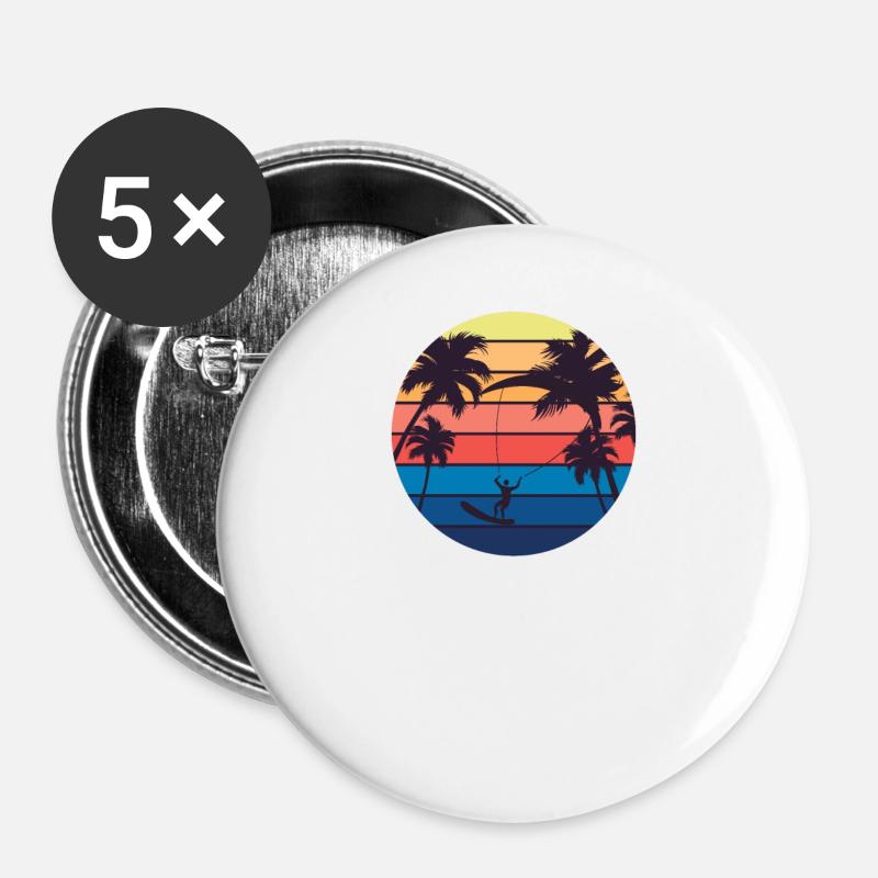 Kite surfing - Buttons large 2.2''/56 mm (5-pack) - white