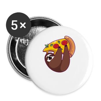 Faultier - Buttons groß 56 mm (5er Pack) - Weiß - Vorne