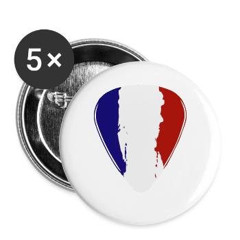 France Guitar Pick Flag Guitarist - Buttons large 2.2''/56 mm (5-pack) - white - Front