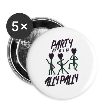 Darts Party Like It's The Ally Pally Lustig WM - Buttons groß 56 mm (5er Pack) - Weiß - Vorne