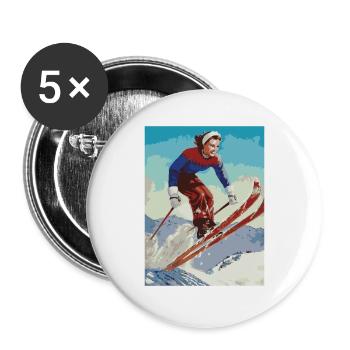 Ski - Buttons groß 56 mm (5er Pack) - Weiß - Vorne