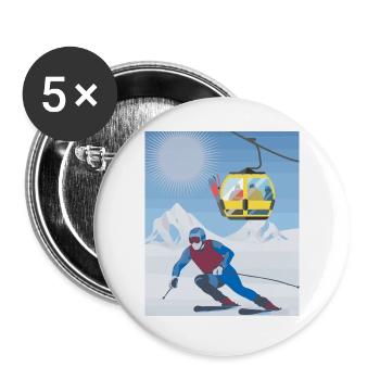 Ski - Buttons groß 56 mm (5er Pack) - Weiß - Vorne