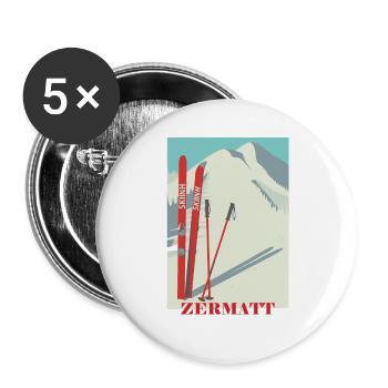 Ski - Buttons groß 56 mm (5er Pack) - Weiß - Vorne