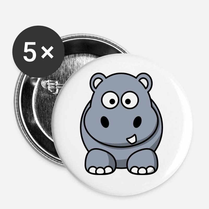 Hippo - Buttons large 2.2''/56 mm (5-pack) - white