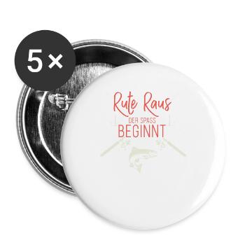 Rod out the fun begins funny fisherman - Buttons large 2.2''/56 mm (5-pack) - white - Front