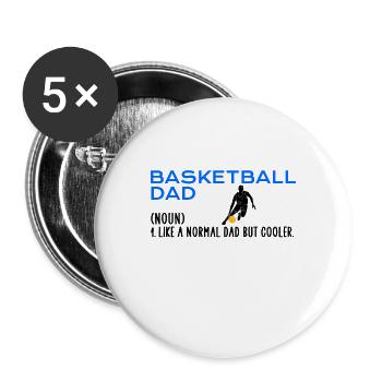 Basketball dad - Buttons large 2.2''/56 mm (5-pack) - white - Front