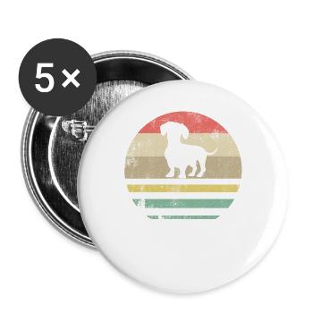 Dachshund Dachshund Dog Teckel Retro Gift - Buttons large 2.2''/56 mm (5-pack) - white - Front