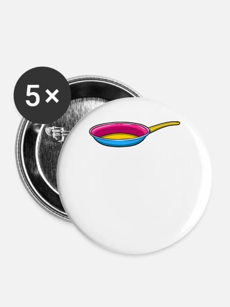 Pan Pansexual - Buttons groß 56 mm (5er Pack) - Weiß