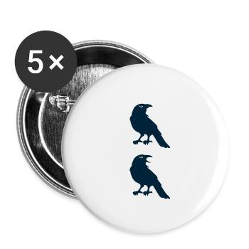 Crow Schrei Geek oder Hipster Geschenk - Buttons groß 56 mm (5er Pack) - Weiß - Vorne