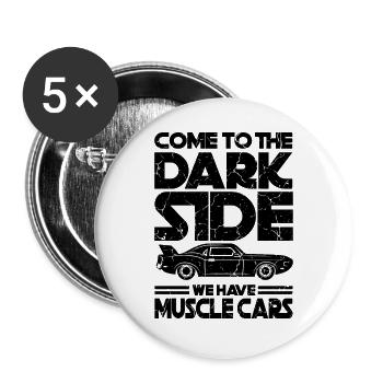 MUSCLE CAR Gift US Car Meet for Auto - Buttons large 2.2''/56 mm (5-pack) - white - Front