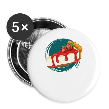 cheesecake - Lot de 5 grands badges (56 mm) - blanc - Devant