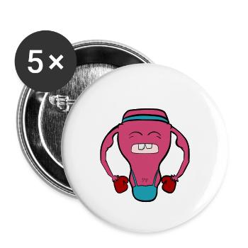 Uterus feminism feminist - Buttons large 2.2''/56 mm (5-pack) - white - Front