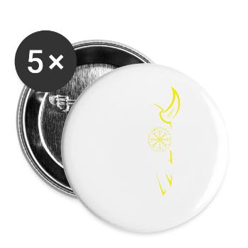 Viking Warrior and Sun Emblem - Buttons large 2.2''/56 mm (5-pack) - white - Front