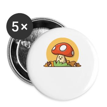 Mushroom - Buttons large 2.2''/56 mm (5-pack) - white - Front