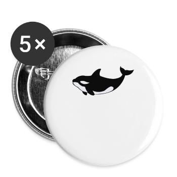 Orca Killer Whale Gift Well, This Is Orcaward - Buttons groß 56 mm (5er Pack) - Weiß - Vorne
