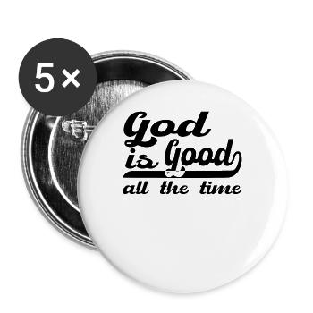 Christentum Gott Christen Geschenk - Buttons groß 56 mm (5er Pack) - Weiß - Vorne