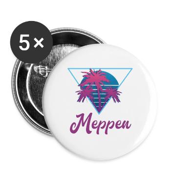 stadt meppen - Buttons groß 56 mm (5er Pack) - Weiß - Vorne