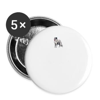 Australian Shepherd Hund Aussie Hundebesitzer Gesc - Buttons groß 56 mm (5er Pack) - Weiß - Vorne