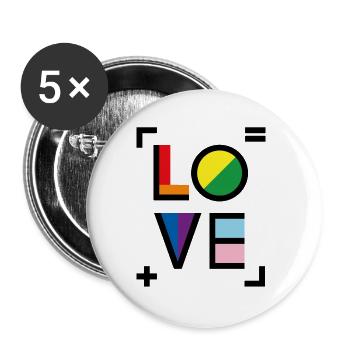Love - Equality and love - Buttons large 2.2''/56 mm (5-pack) - white - Front