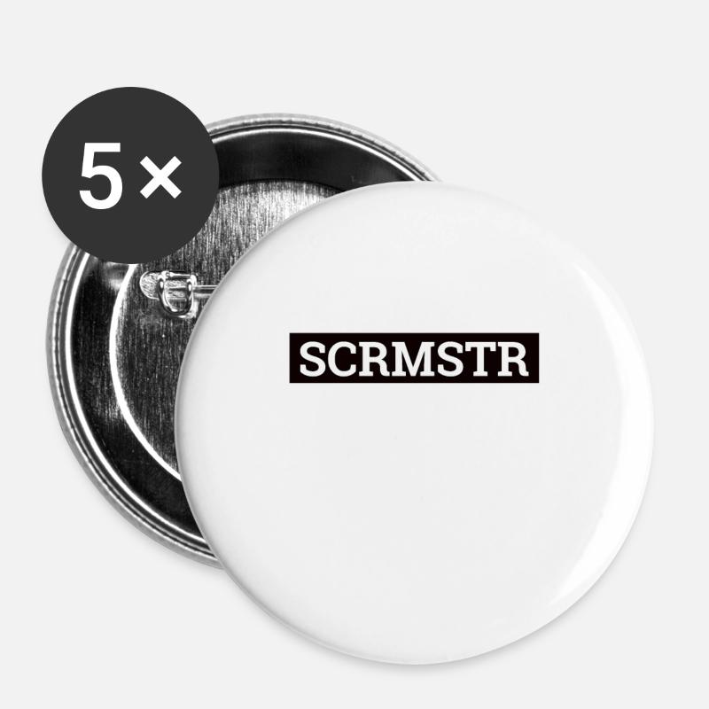 "SCRMSTR - Scrum Master" | - Buttons large 2.2''/56 mm (5-pack) - white
