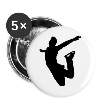 Schattenbild des springenden Eiskunstläufers - Buttons groß 56 mm (5er Pack) - Weiß - Vorne