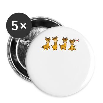 Giraffe - Buttons groß 56 mm (5er Pack) - Weiß - Vorne