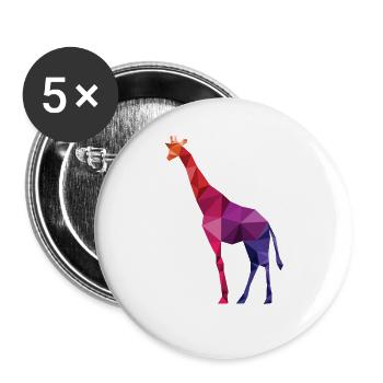 Giraffe - Buttons groß 56 mm (5er Pack) - Weiß - Vorne