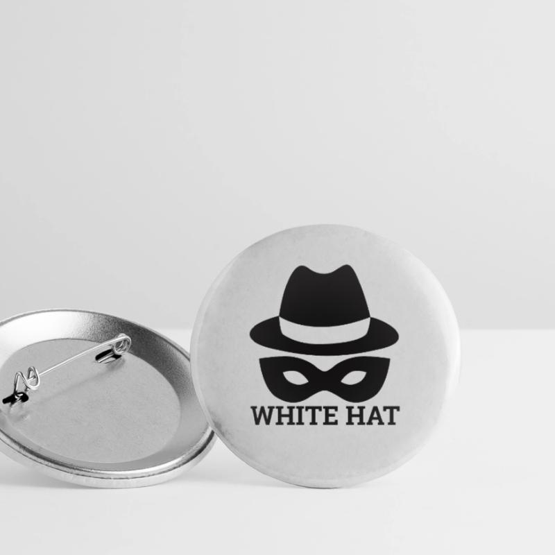 "White Hat Hacker" | Hacker, Computer Buttons groß 56 mm (5er Pack)