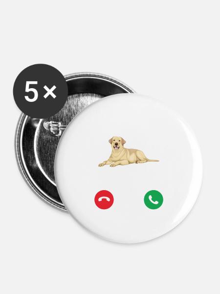 Labrador - Buttons large 2.2''/56 mm (5-pack) - white