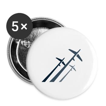 Flugzeuge Fliegen Flug Geschenk stylisch - Buttons groß 56 mm (5er Pack) - Weiß - Vorne