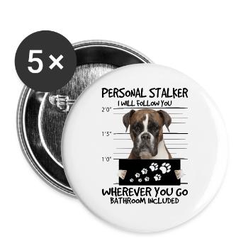 Boxer - Buttons groß 56 mm (5er Pack) - Weiß - Vorne