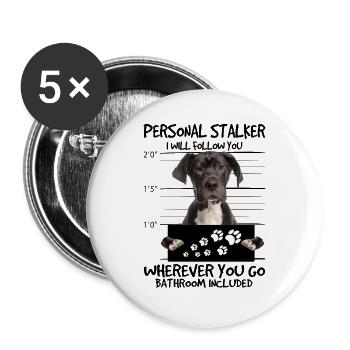 Deutsche Dogge - Buttons groß 56 mm (5er Pack) - Weiß - Vorne