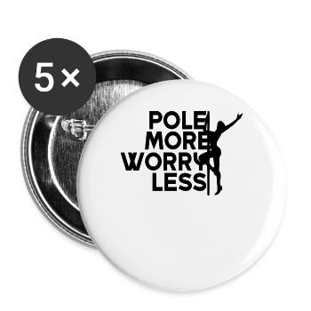 Pole dance pole dance gift - Buttons large 2.2''/56 mm (5-pack) - white - Front