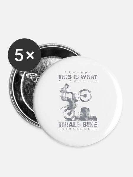 This is what a great trial rider looks like on a motorcycle - Buttons large 2.2''/56 mm (5-pack) - white