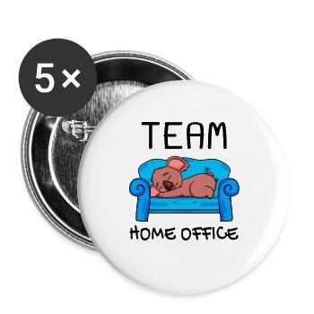 Équipe Home Office Koala Relax Lazy Funny - Lot de 5 grands badges (56 mm) - blanc - Devant