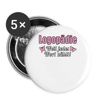 Logopädie Weil Jedes Wort Zählt - Buttons groß 56 mm (5er Pack) - Weiß - Vorne