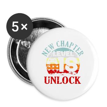 18th birthday - Buttons large 2.2''/56 mm (5-pack) - white - Front