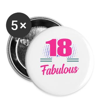 18th birthday - Buttons large 2.2''/56 mm (5-pack) - white - Front