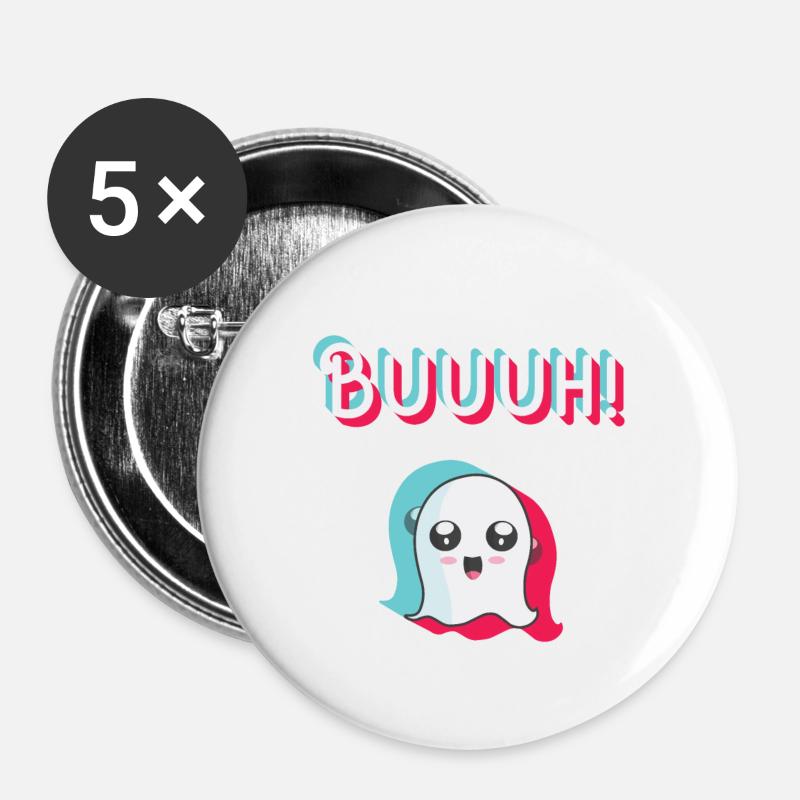 tiktok ghost, halloween trend - Buttons large 2.2''/56 mm (5-pack) - white