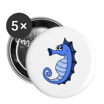 Seahorse - Buttons large 2.2''/56 mm (5-pack) - white - Front