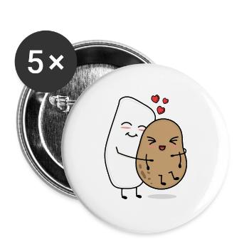 Marzipan hugs potato gift idea - Buttons large 2.2''/56 mm (5-pack) - white - Front
