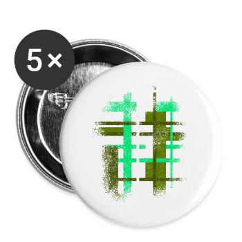 Abstrakt Cyber VINTAGE Hintergrund Design - Buttons groß 56 mm (5er Pack) - Weiß - Vorne