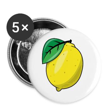 citron - Lot de 5 grands badges (56 mm) - blanc - Devant