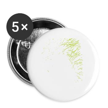 Dessin abstrait / ligne / vert / motif / nature - Lot de 5 grands badges (56 mm) - blanc - Devant