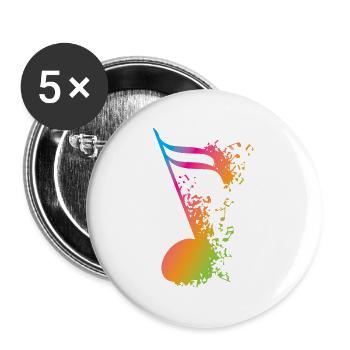 Musik Musiker Music Musikfan Musikfreund Musiker - Buttons groß 56 mm (5er Pack) - Weiß - Vorne