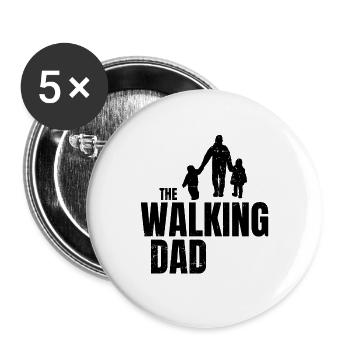 The Walking Dad Drôle Dire Papa Enfants Père - Lot de 5 grands badges (56 mm) - blanc - Devant