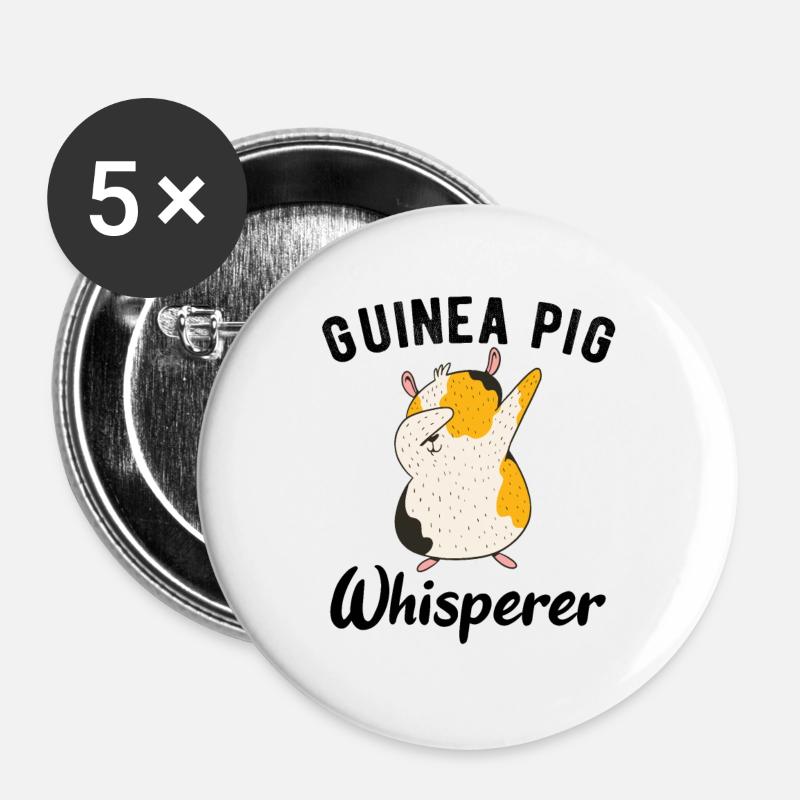 GUINEA PIG: Guinea Pig Whisperer - Buttons large 2.2''/56 mm (5-pack) - white